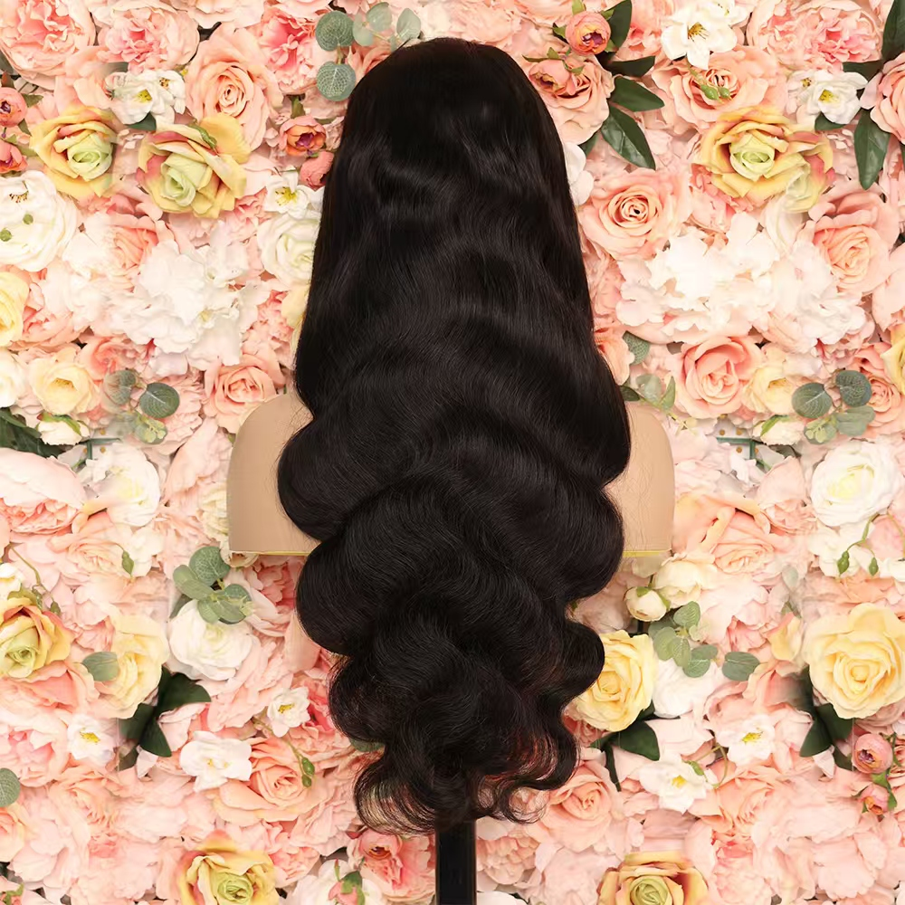 28 Inch 180% Density 1B Body Wave Glueless 13×4 HD Lace Front Human Hair Wig