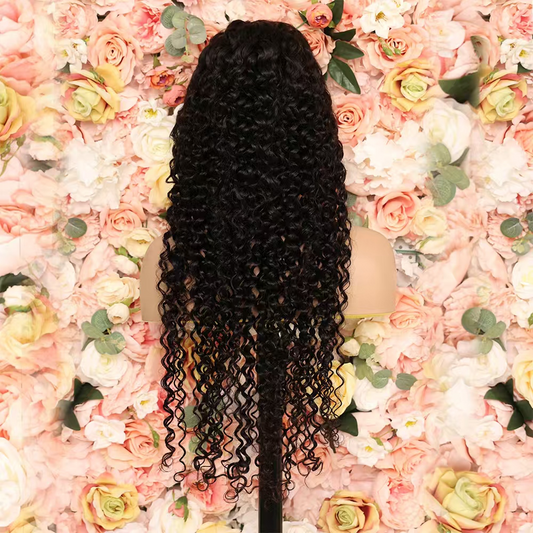 28 Inch 1B Water Wave Glueless 13X4 HD Lace Human Hair Wig