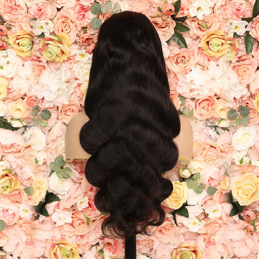 28 Inch 180% Density 1B Body Wave Glueless 13×4 HD Lace Front Human Hair Wig