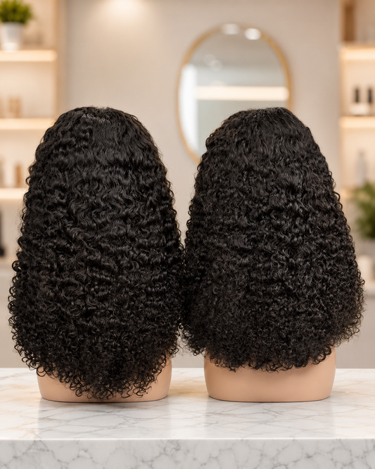 18 Inch 1B Natural Black SDD Burmese Curly 5×5 HD Lace Closure Human Hair Wig