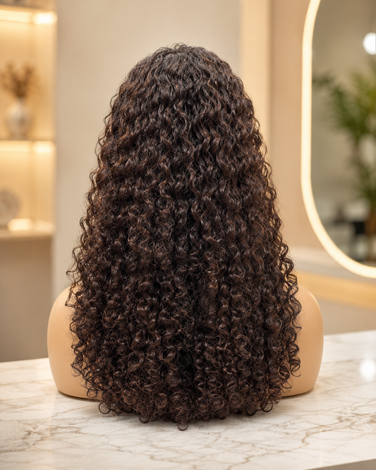 20 Inch T1B/4 Ombre SDD Burmese Curly Glueless 5×5 HD Lace Wig